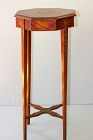 English Satinwood hand painted octagonal tall Table