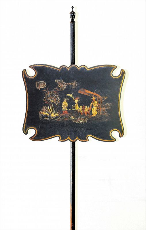 Federal period Japanned lacquer painted Fire place Screen, 18th C.