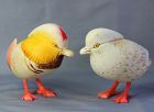 Pair Japanese carved Mandarin Ducks