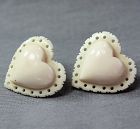 Pair Chinese carved Ivory Heart shape  earrings