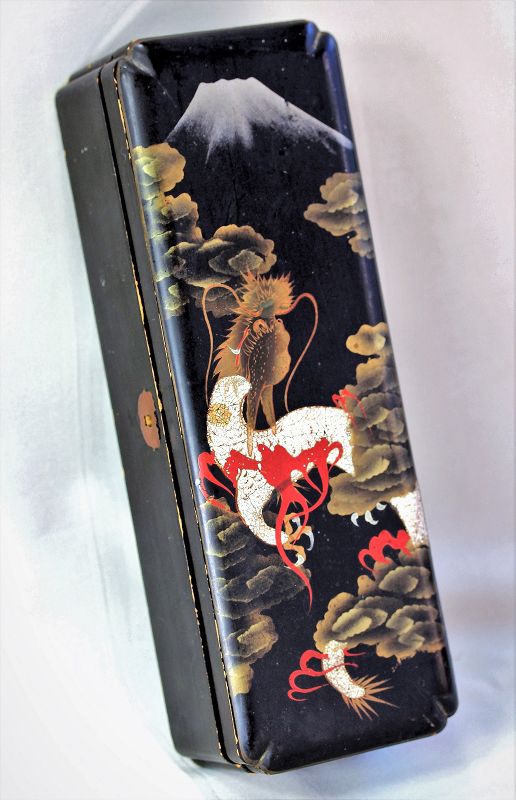 Japanese crushed Egg Shell inlaid Lacquer Document Box