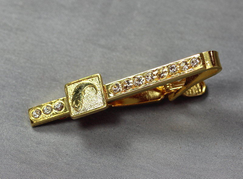 Tie Clip, gilded with Rhine Stone
