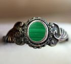 Russian Malachite and 925 marked Silver Ring