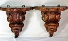 Pr. Rosewood hand carved Wall Bracket, shelves, Display Stand