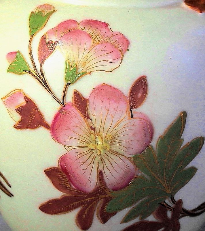 English Worcester Porcelain Pitcher, floral decoration