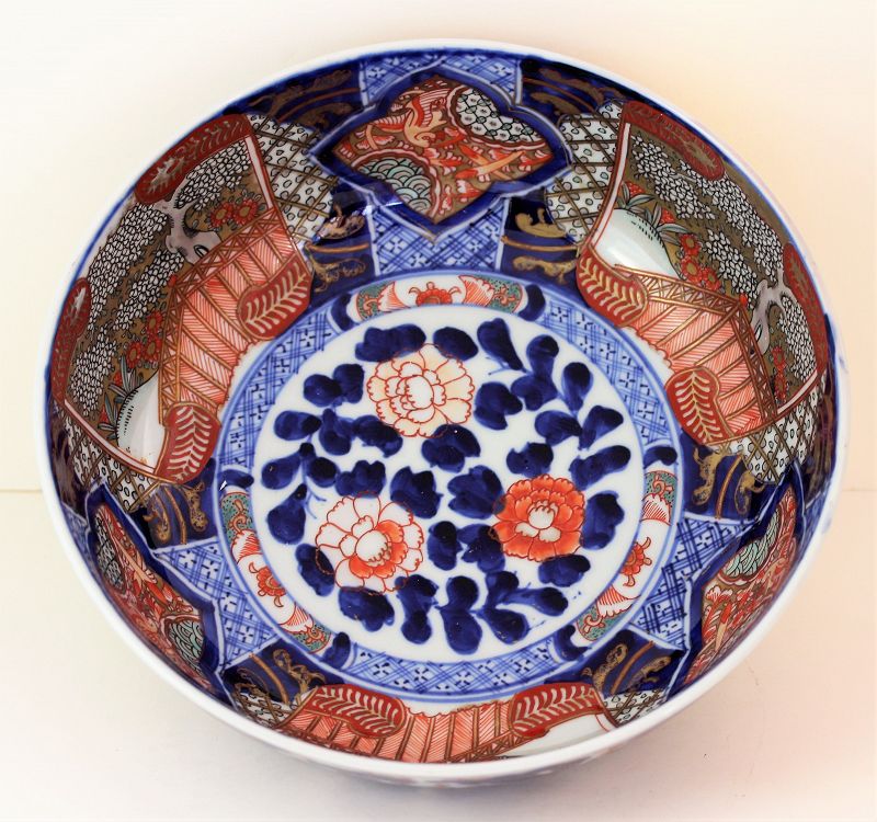 Japanese Imari Porcelain Punch Bowl
