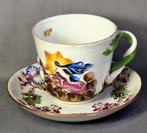 Italian Capodimonte Naples Porcelain Cup and Saucer