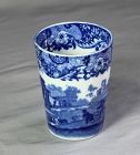 English Spode Copeland porcelain Blue Transferware Beaker