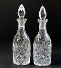 Two(2) Cut Crystal Cruet Set with Tops