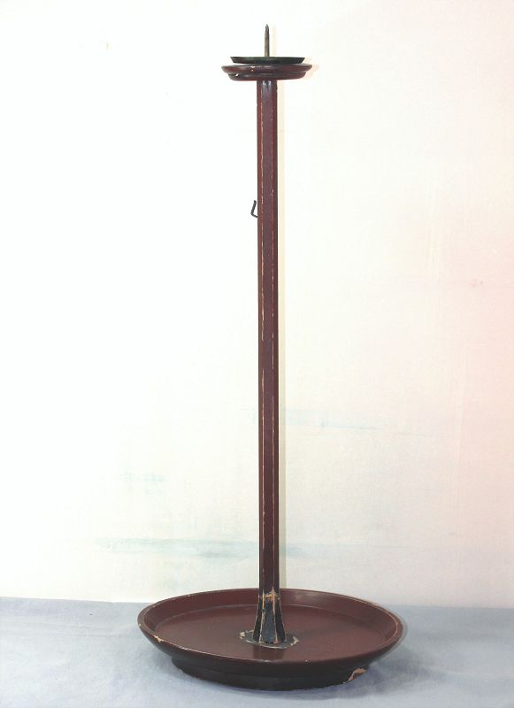Japanese Brown Lacquer Candlestick