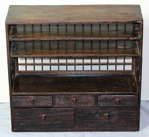 Japanese Kiri wood shelf with drawers