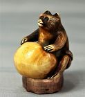 Japanese carved Brown Bear Cane Handle