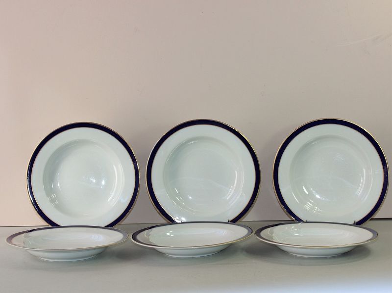 6 English Royal Worcester Soup Plates, retailed by Tiffany & Co.