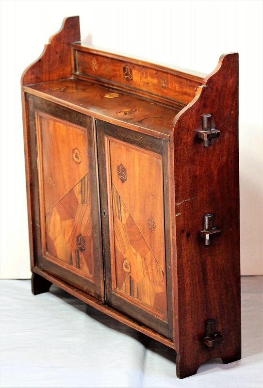 Japanese Marquetry inlaid Hanging Cabinet