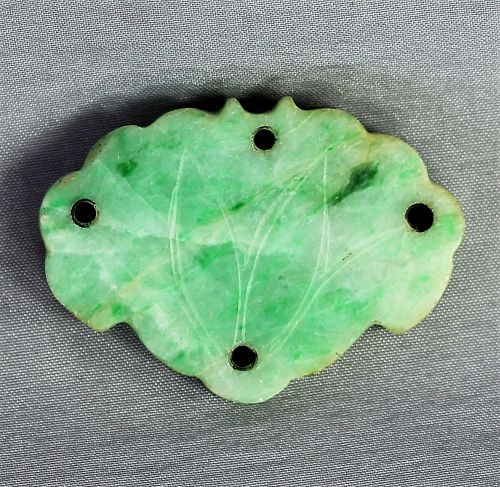 Chinese Green Jadeite Jade Lotus flower shape Pendant