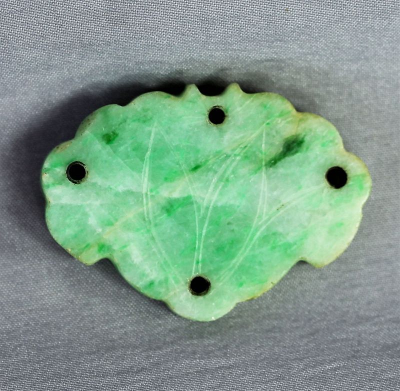 Chinese Green Jadeite Jade Lotus flower shape Pendant