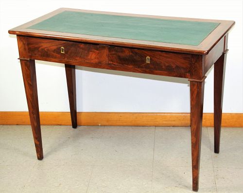 Continental Biedermeier Neo-Classical Writing Table, leather top