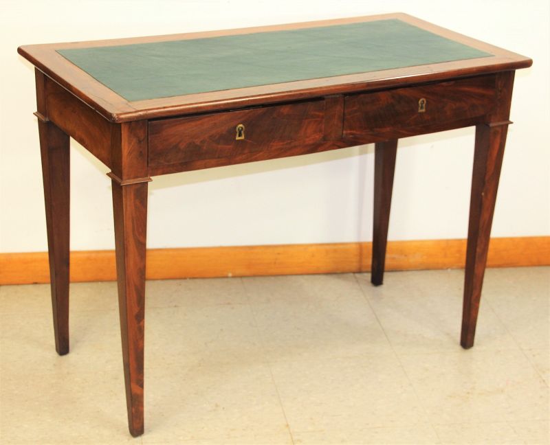 Continental Biedermeier Neo-Classical Writing Table, leather top