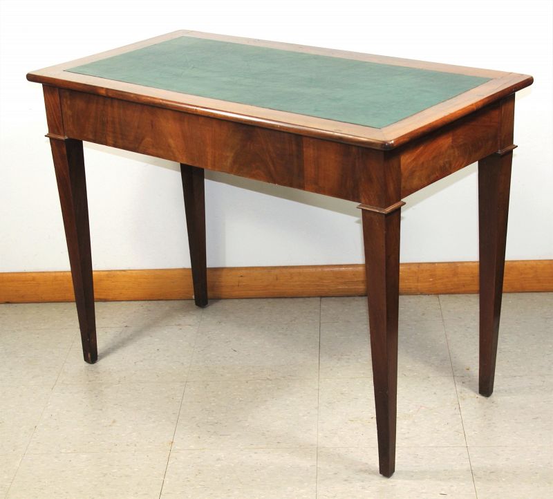 Continental Biedermeier Neo-Classical Writing Table, leather top