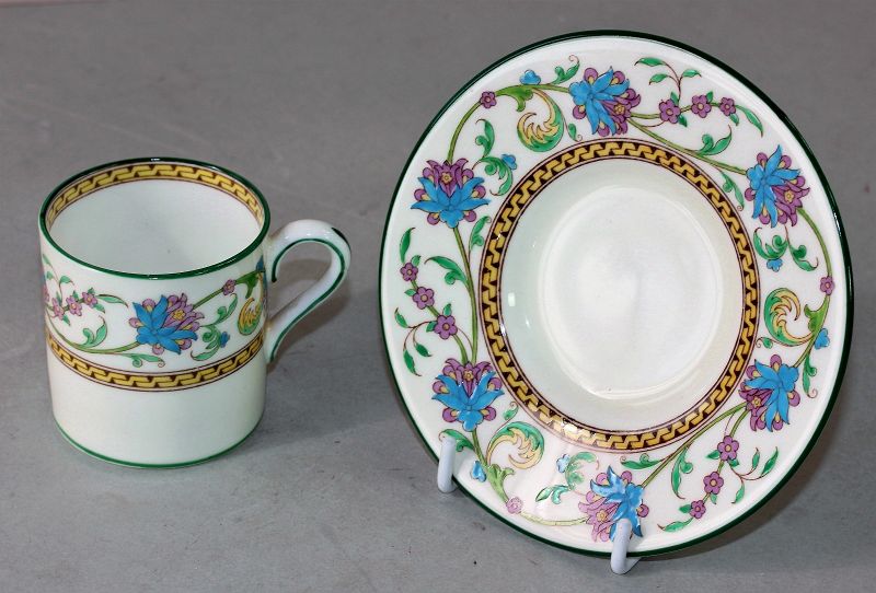 VTG outlet Wedgwood Etruria England Poterat Demitasse Cup and Saucer Multicolor Floral