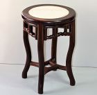 Chinese Blackwood & mottled white Marble top round Stool/table