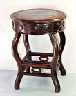 Chinese Blackwood &  Natural gray Mottled Marble top round Stool/table