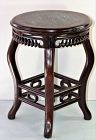 Chinese Blackwood & Natural gray Mottled Marble top round Stool/table