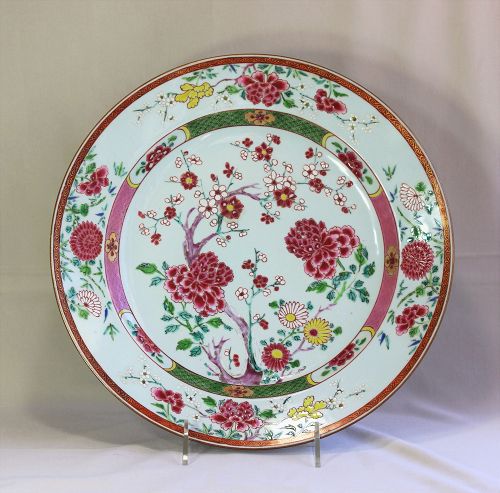 Chinese Export Famille Rose Porcelain Yongzheng period large Charger