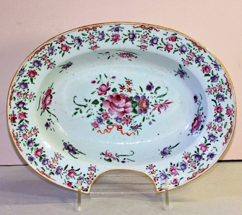 Chinese Export Famille Rose Porcelain Barber's Bowl