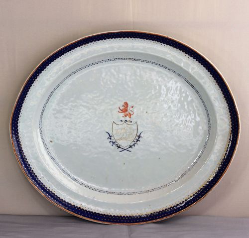 Chinese Export  Porcelain Platter, with American family Lion Seal