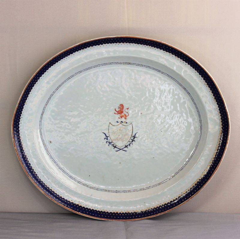 Chinese Export  Porcelain Platter, with American family Lion Seal