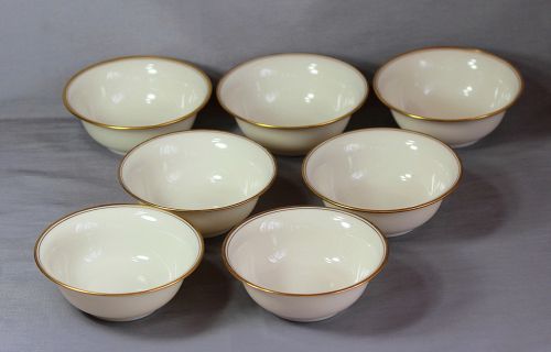 7 large Lenox Porcelain Inserts for Cream Soup for sterling holder