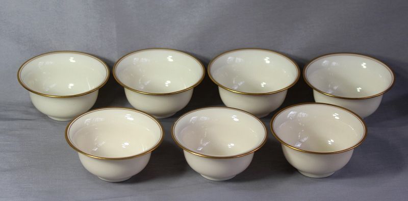7 Lenox Porcelain Bouillon soup Inserts for sterling holder
