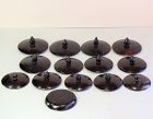 14 Chinese lacquered Hardwood Tops/Covers for Jar