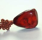 Chinese natural Amber Toggle, pebble shape