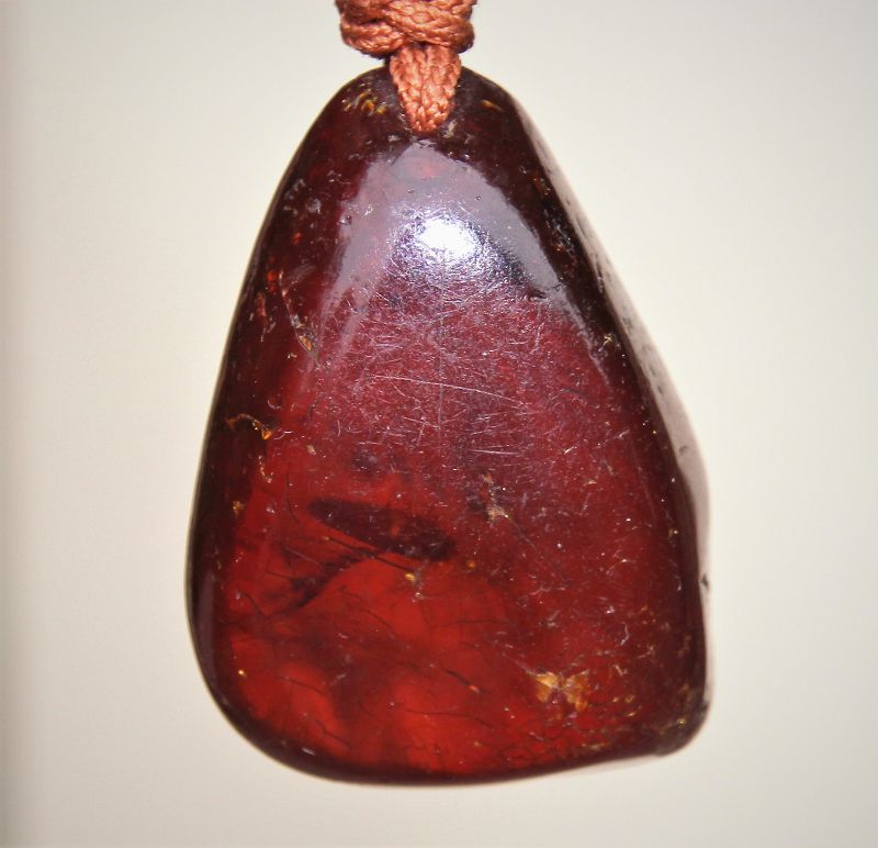 Chinese natural Amber Toggle, pebble shape