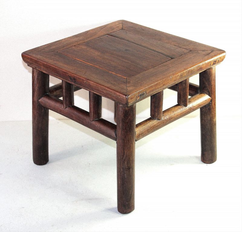 Chinese Elmwood square small low Table
