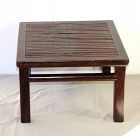 Chinese Hardwood & Bamboo top square low Table
