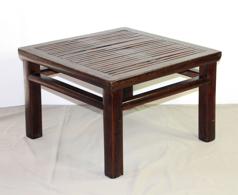 Chinese Hardwood &amp; Bamboo top square low Table