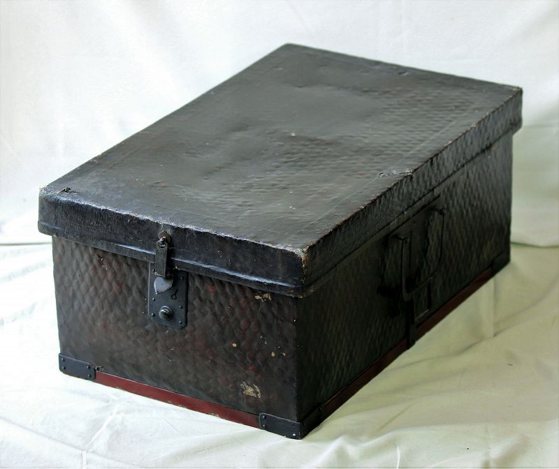 Japanese Bamboo Trunk with black lacquer finish
