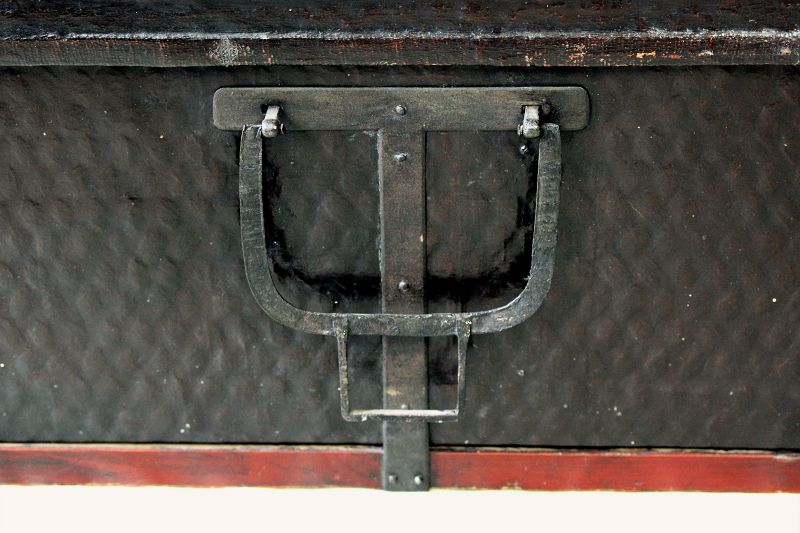 Japanese Bamboo Trunk with black lacquer finish