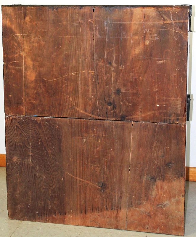 Japanese Tansu, 2 section mixed wood with black iron Hardware
