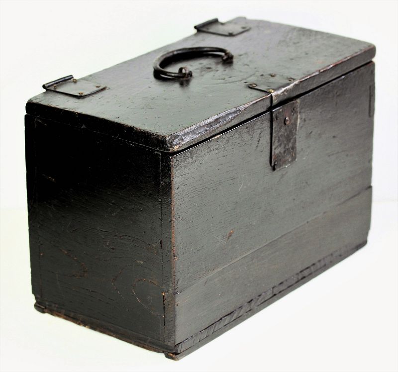 Japanese Cedar wood Writer's Box with Black Iron Hardware