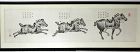 Chinese Temple Rubbing, 3 Horses in black, signed in red