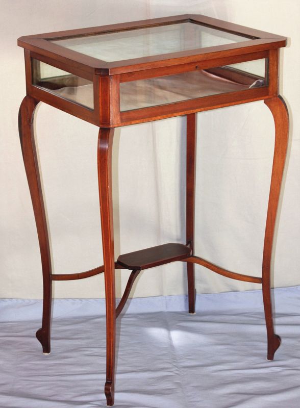 American Federal style Vitrine Table, Mahogany with satinwood inlaid