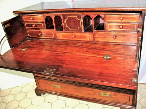 China Trade Butler's Desk, Rosewood with Brass Hardware
