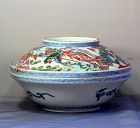 Japanese Imari Porcelain covered Serving Bowl, Meiji period