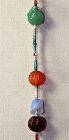 Chinese carved Jade Pendant with agate beads