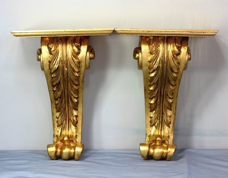 Pair Italian gilded Brackets