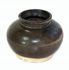 Chinese  Black glazed Song Pottery Jar with incised mark on the bottom